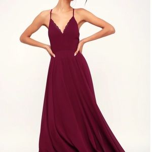 Lulus Burgundy bridesmaids dress